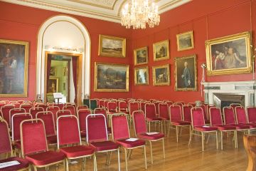 Red Drawing Room set out for an event