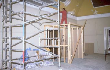 Construction of vestibule to art gallery, February 1996